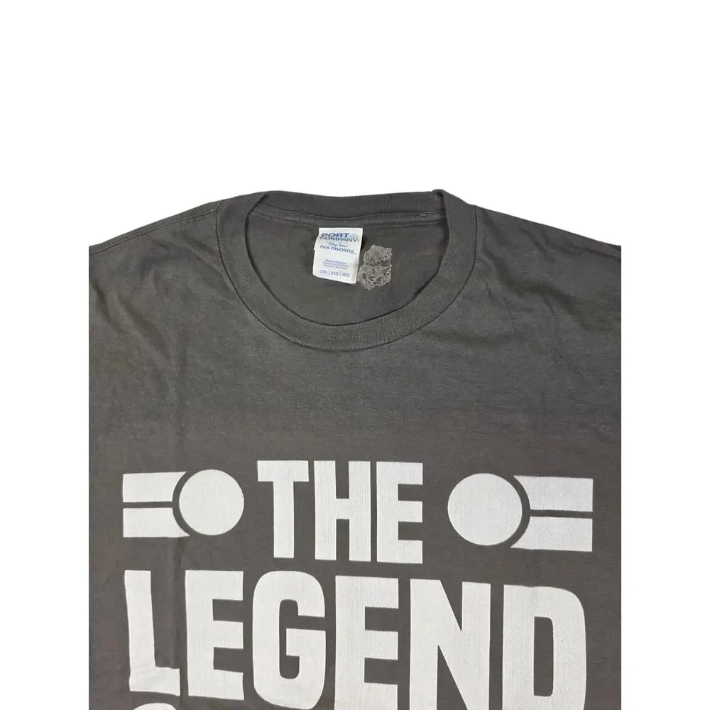 Port & Company Mens 2XL Graphic T Shirt The Legend Has Retired Dark Grey